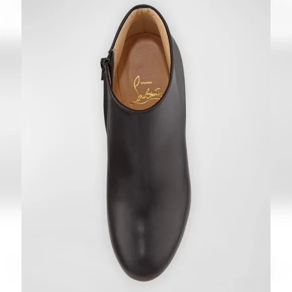 Christian Louboutin Red-Bottomed Leather Belle Ankle Boot Black Booties 38.5 - Picture 5 of 14